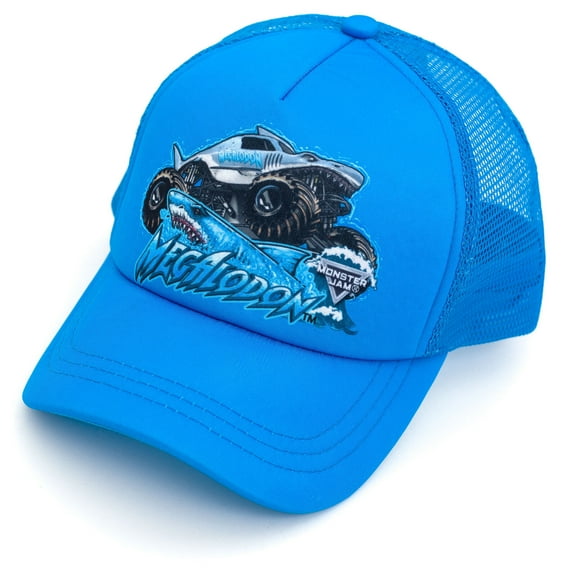 Monster Jam Megalodon One Size Toddler Mesh Adjustable Snapback Baseball Cap Blue OS Toddler