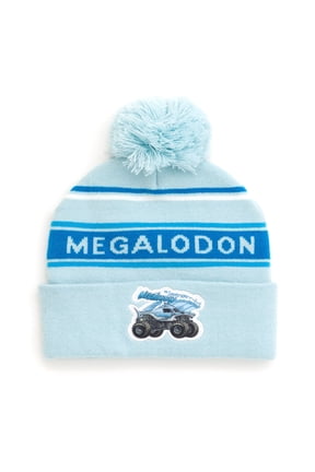 Youth Boys' Knit Beanie Hat Megalodon Blue