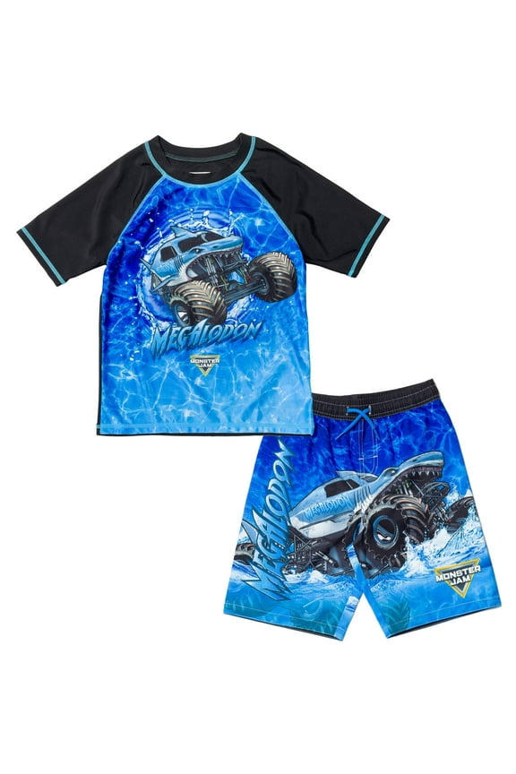 Megalodon Rash Guard & Swim Trunks Set (Size 5 Years)