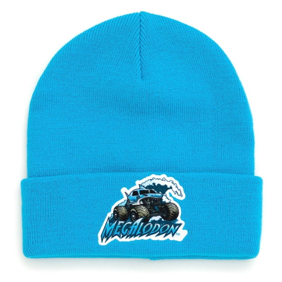 Monster Jam Megalodon Truck Newborn Baby Boys Acrylic Beanie Winter Hat Blue One Size