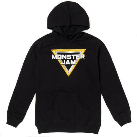 Monster Jam Mens Fleece Pullover Hoodie Black Medium
