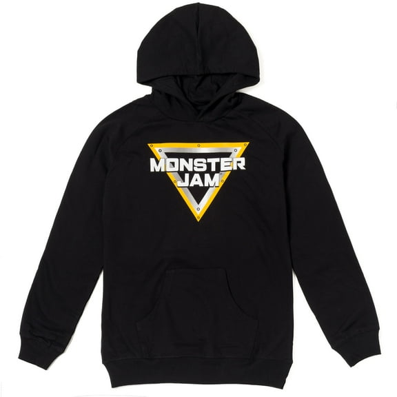 Monster Jam Mens Fleece Pullover Hoodie Black X-Small