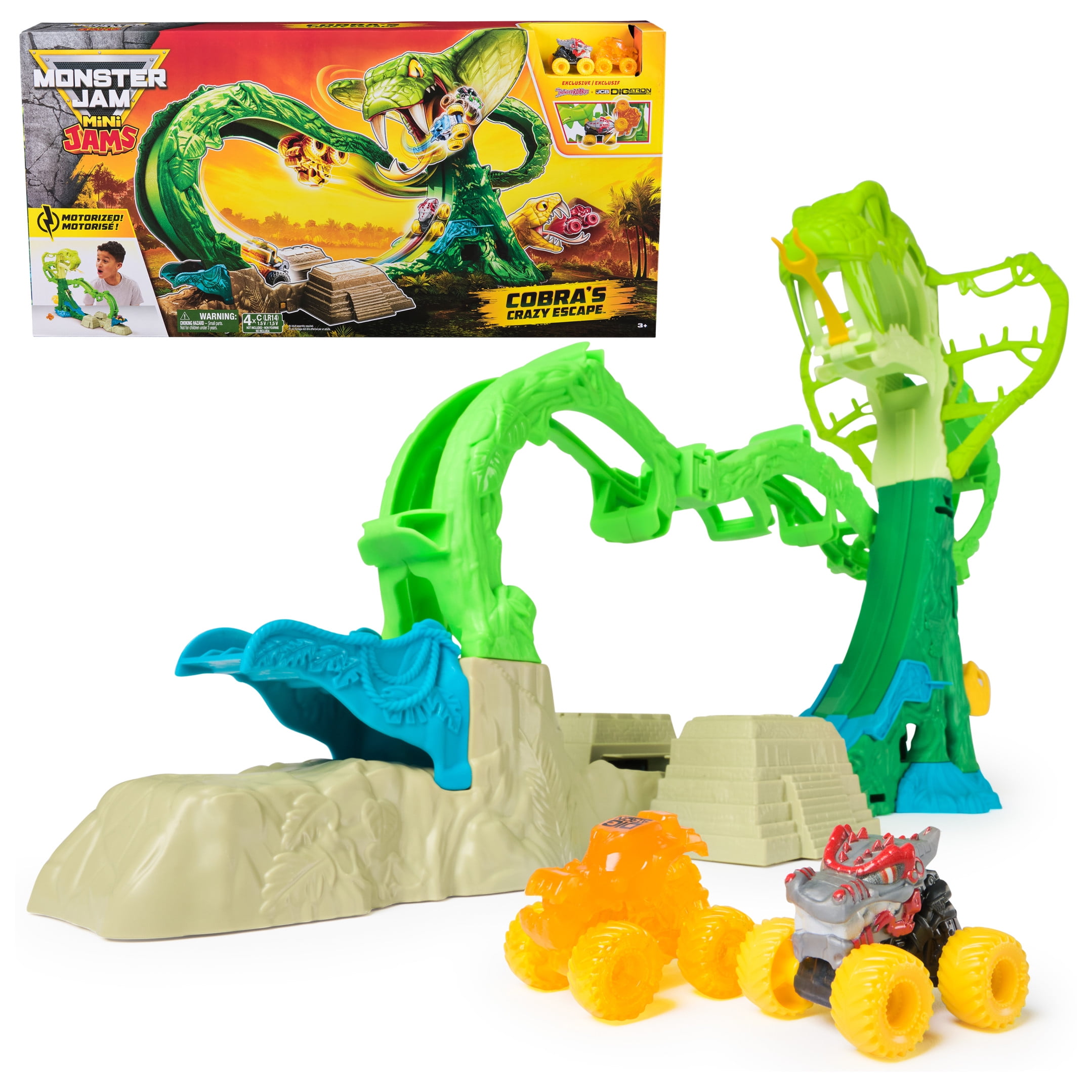 ミニカー Monster Jam Mini Cobra's Crazy Escape Monster Jam Mini Jams Cobra's Crazy Escape Playset – Toys