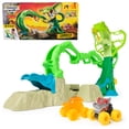 thumbnail interactive-video image 1 of Monster Jam Mini Jams, Cobra’s Crazy Escape Playset with 2 Monster Trucks, 1 of 10