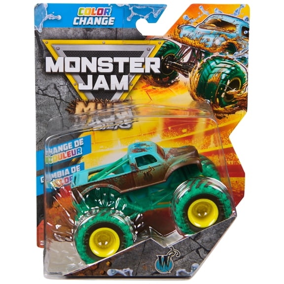 Monster Jam Mud Blasters Whiplash Color Change Monster Jam Truck 1:64 Die Cast Vehicle