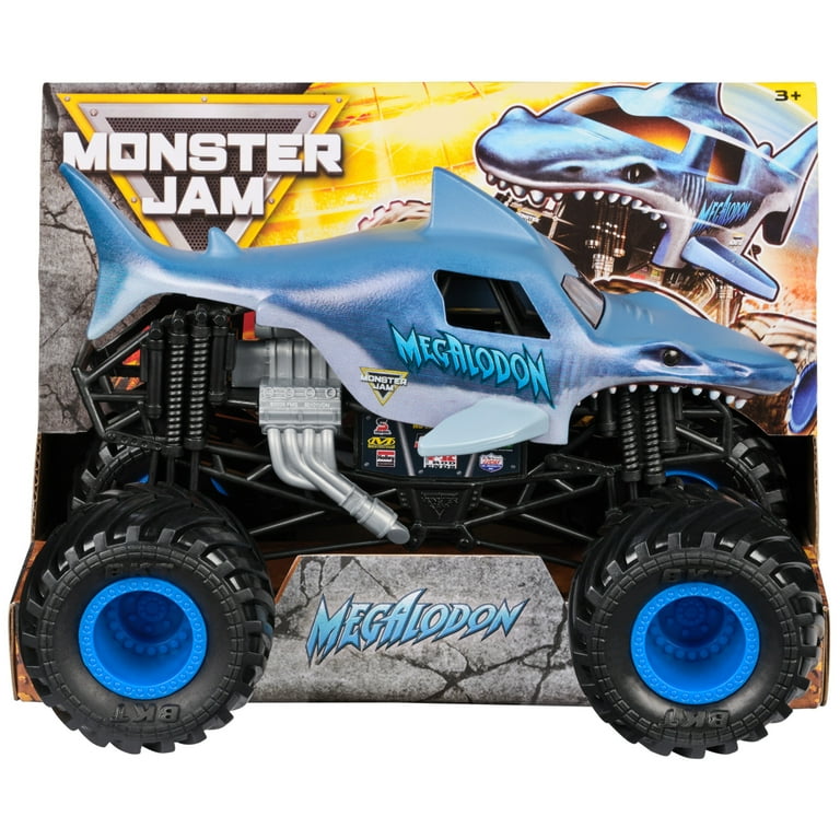 Monster Jam, Monster Truck, Megalodon, 1:24 Scale, Blue - Walmart.com
