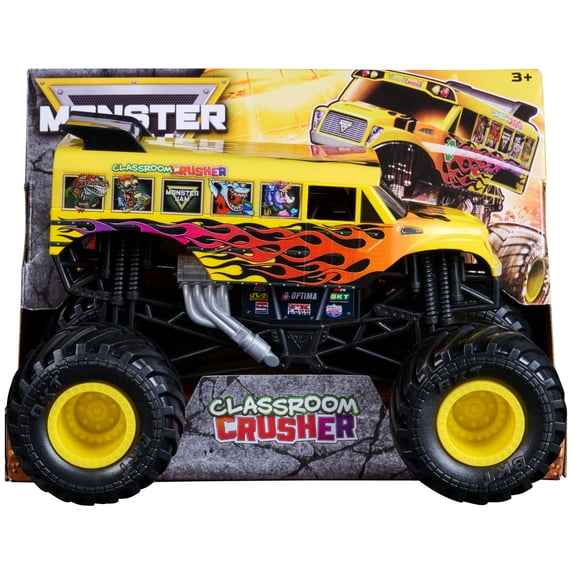 Monster Jam Classroom Crusher Collectible Monster Truck, 1:24 Scale