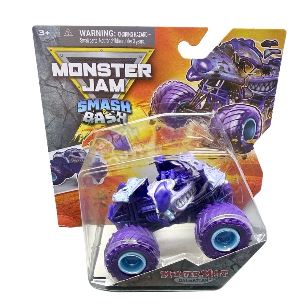 Monster Jam Smash & Bash Monster Mutt Dalmatian Breakable Monster Truck, Series 4