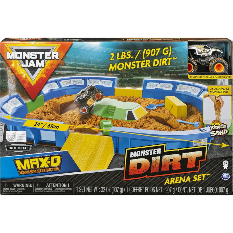 Monster Jam Truck Dirt Refill Kinetic Sand Spinmaster Lot Of 2, 5 Oz Each  NEW