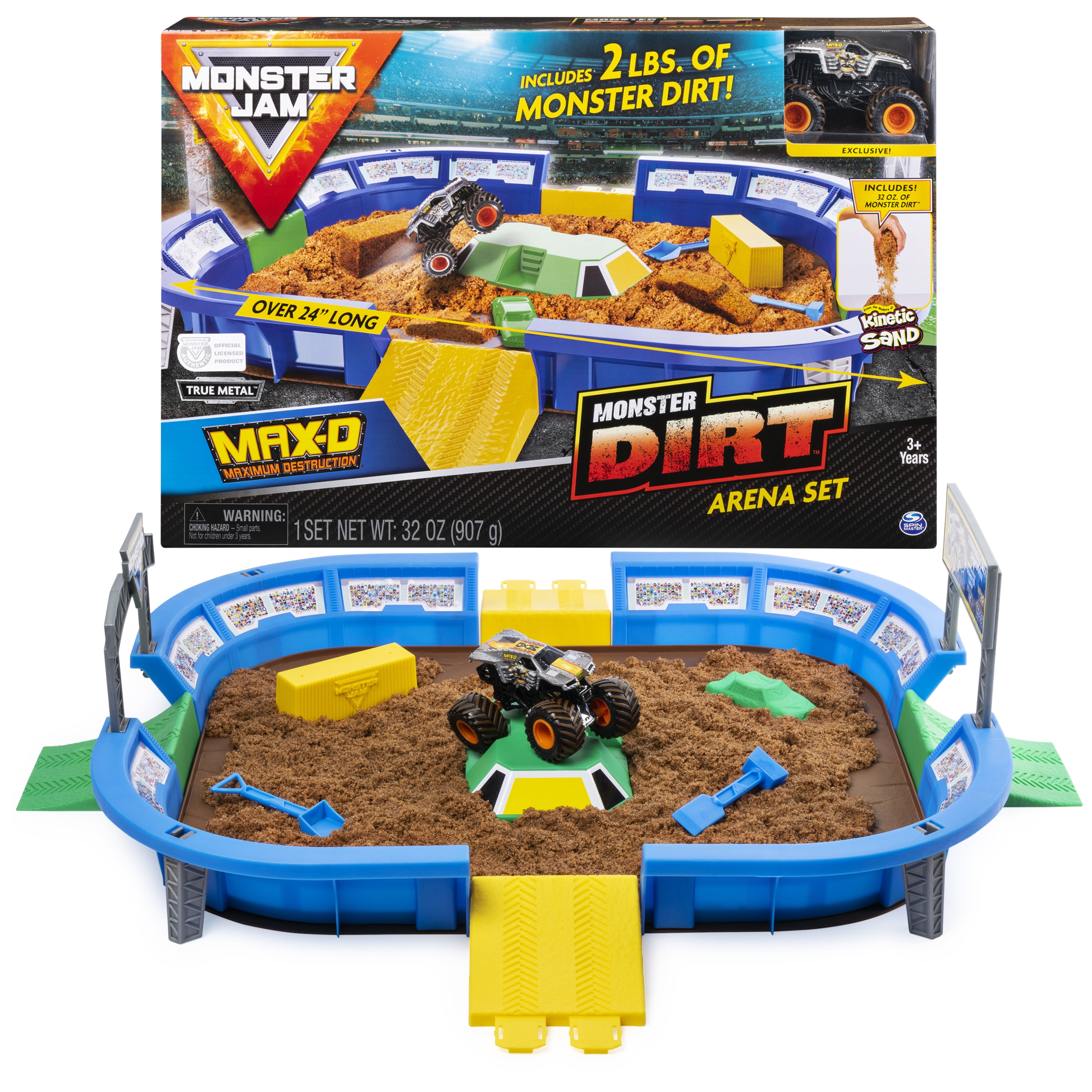 Monster Jam 24-inch Dirt Arena Playset with 2lbs Dirt