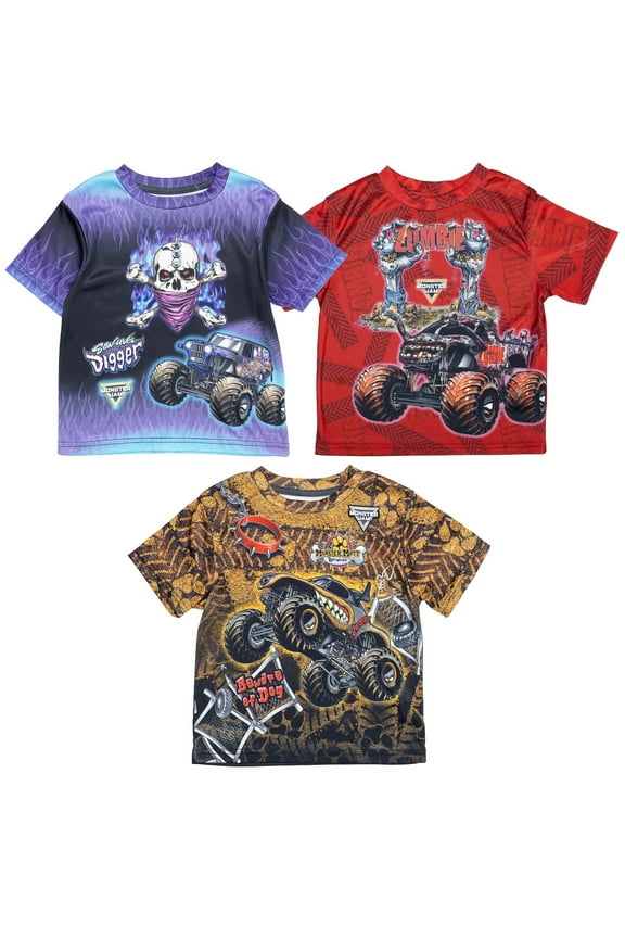Monster Mutt Zombie Son-uva Digger Little Boys 3 Pack T-Shirts Toddler to Big Kid