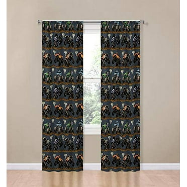 Monster Jam Tracks 2 Panels Drapes Set - 84 Inch Long - Kids Home Accessories