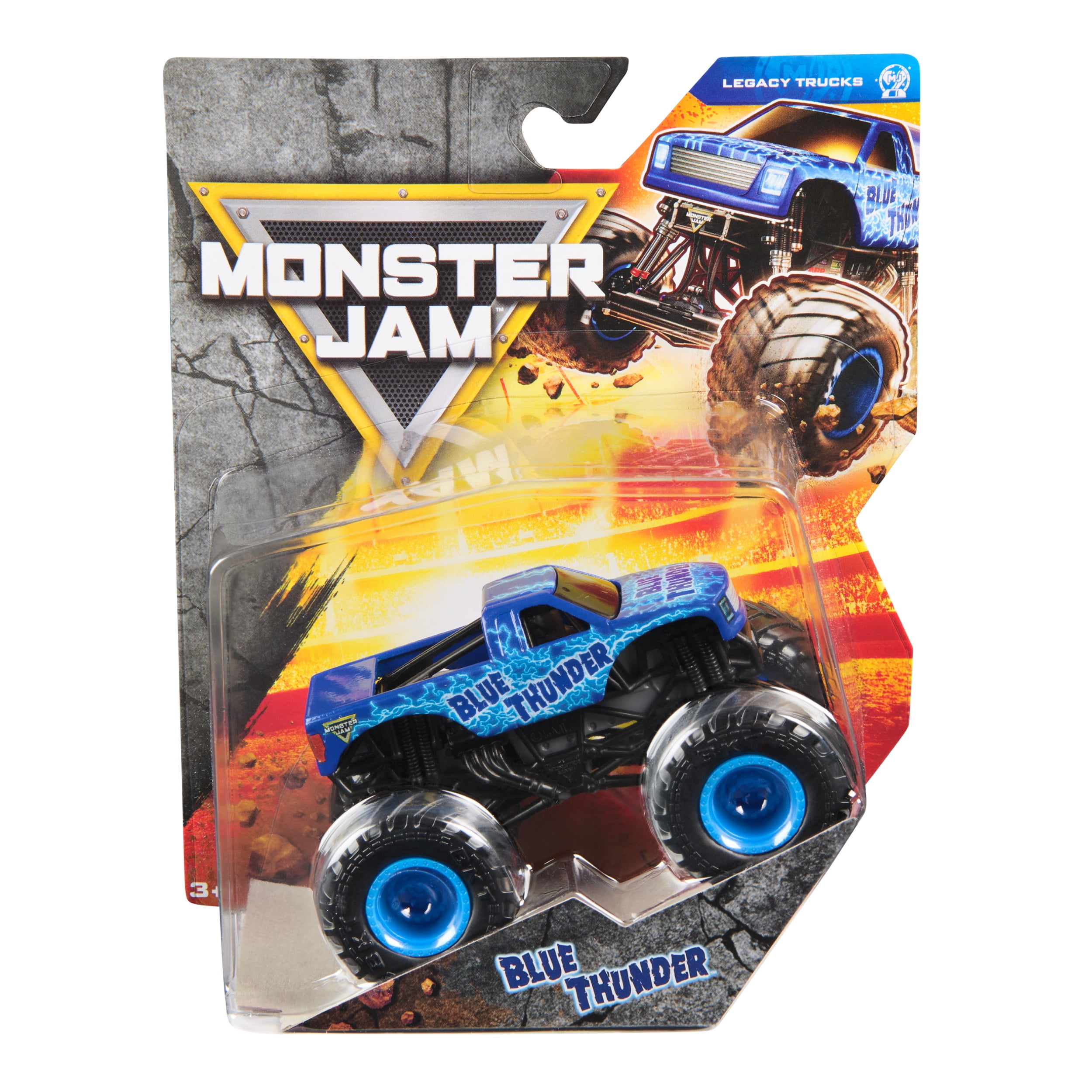 Monster Jam, Official Blue Thunder Monster Truck, Die-Cast Vehicle, 1:64 Scale, Kids Toys for Boys Ages 3 and up