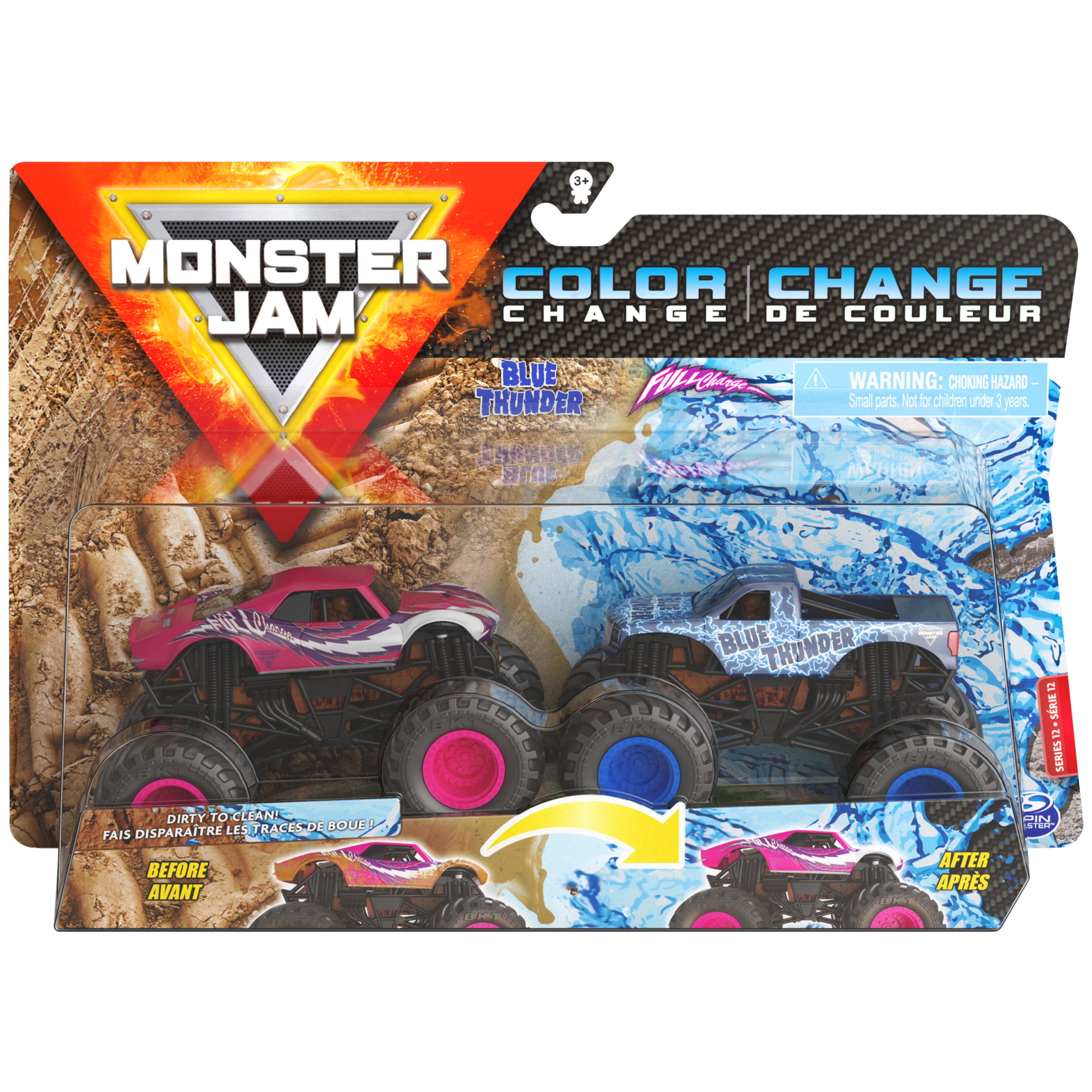 Monster Jam: Color-Changing Die-Cast Monster Trucks 2-Pack, 1:64 Scale