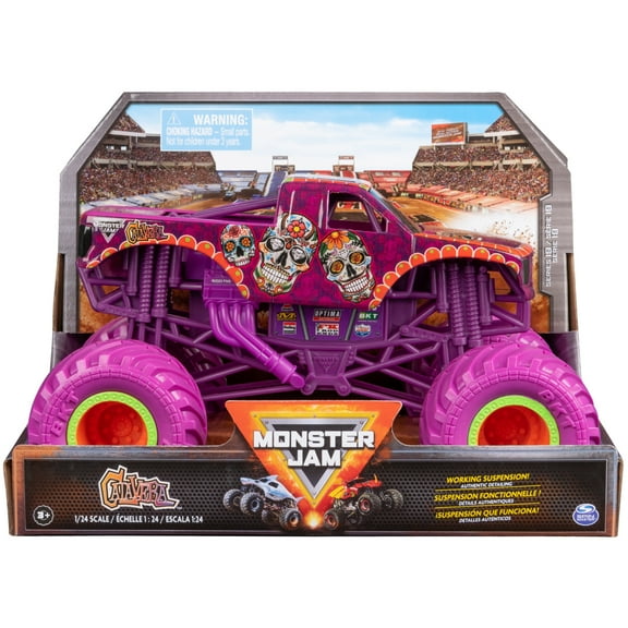 Monster Jam, Official Calavera Monster Truck, Collector Die-Cast Vehicle, 1:24 Scale, Kids Toys for Boys and Girls Ages 3 and up