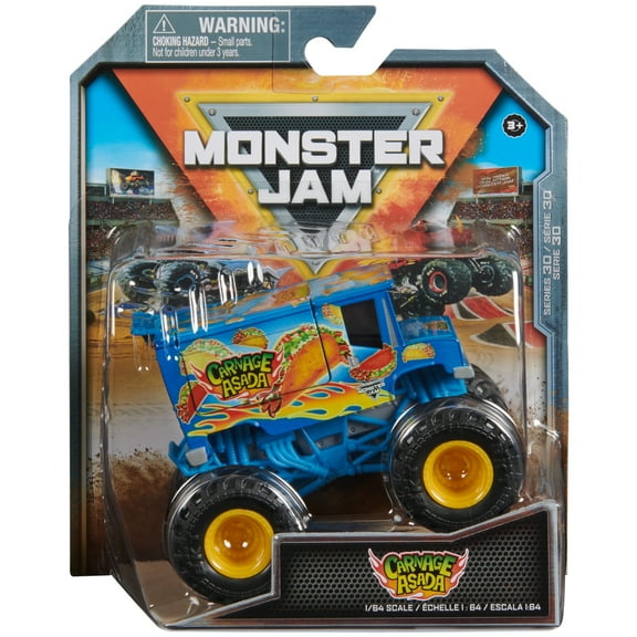 Monster Jam, Official Carnage Asada Monster Truck, Die-Cast Vehicle, 1:64 Scale, Kids Toys for Boys Ages 3 and up