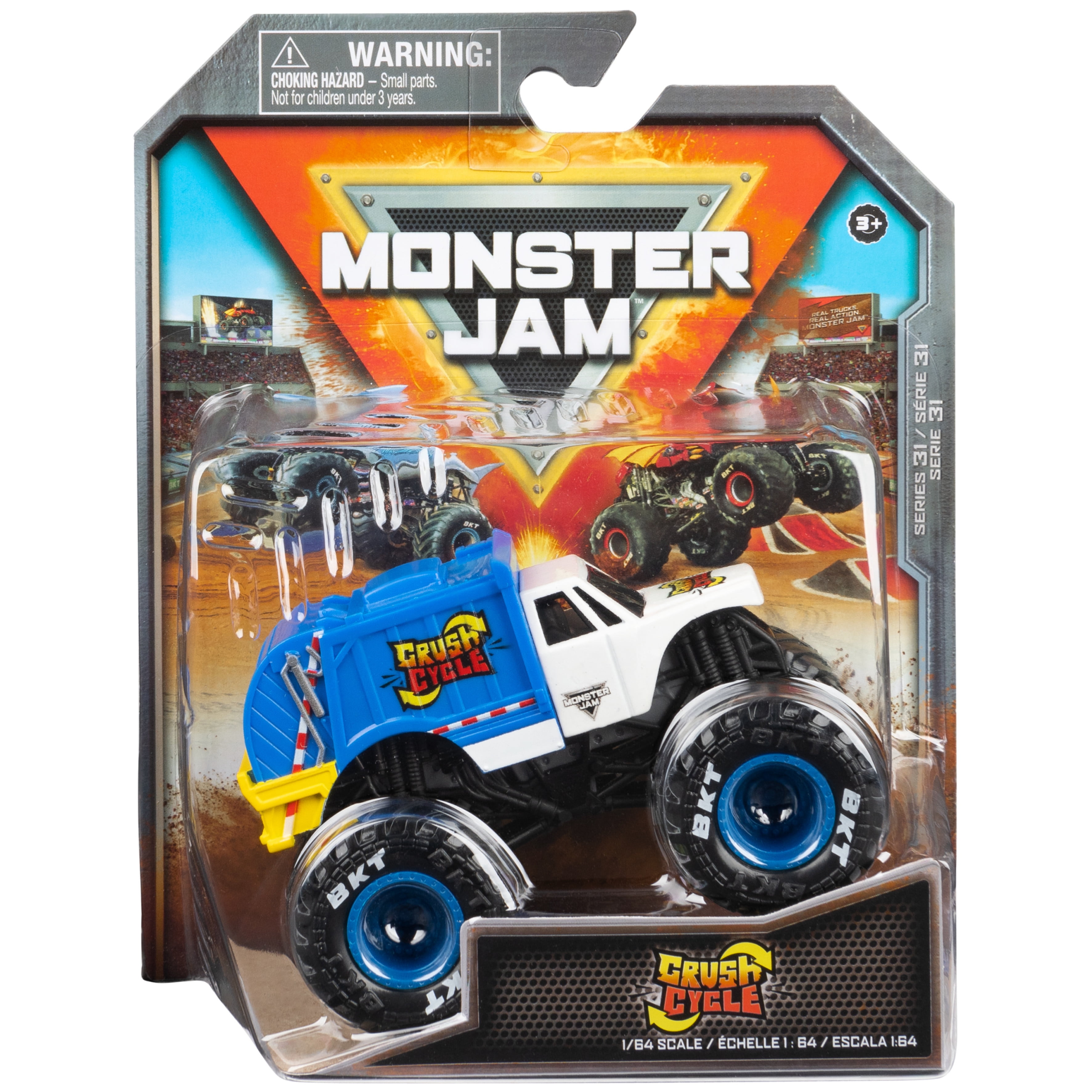 Monster Jam, Official Crush Cycle Monster Truck, DieCast Vehicle, 164