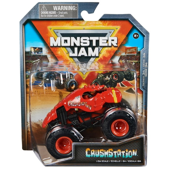 Monster Jam, Official Crushstation Monster Truck, Die-Cast Vehicle, 1:64 Scale, Kids Toys for Boys Ages 3 and up