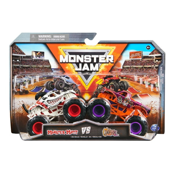 Monster Jam, Official Dalmatian Vs. Calavera Die-Cast Monster Trucks, 1:64 Scale, Kids Toys for Boys Ages 3 and up