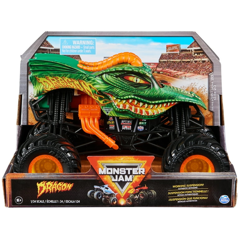 Monster Jam Official Dragon Monster Truck, 1:24 Scale Die-Cast