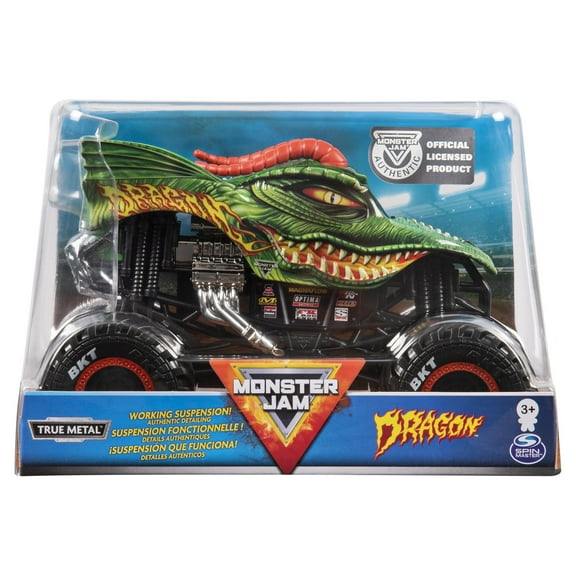Monster Jam, Official Dragon Monster Truck, Die-Cast Vehicle, 1:24 Scale