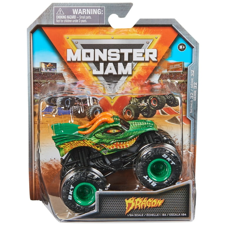 Official Monster Jam Dragon Monster Truck, 1:64 Scale Die-Cast