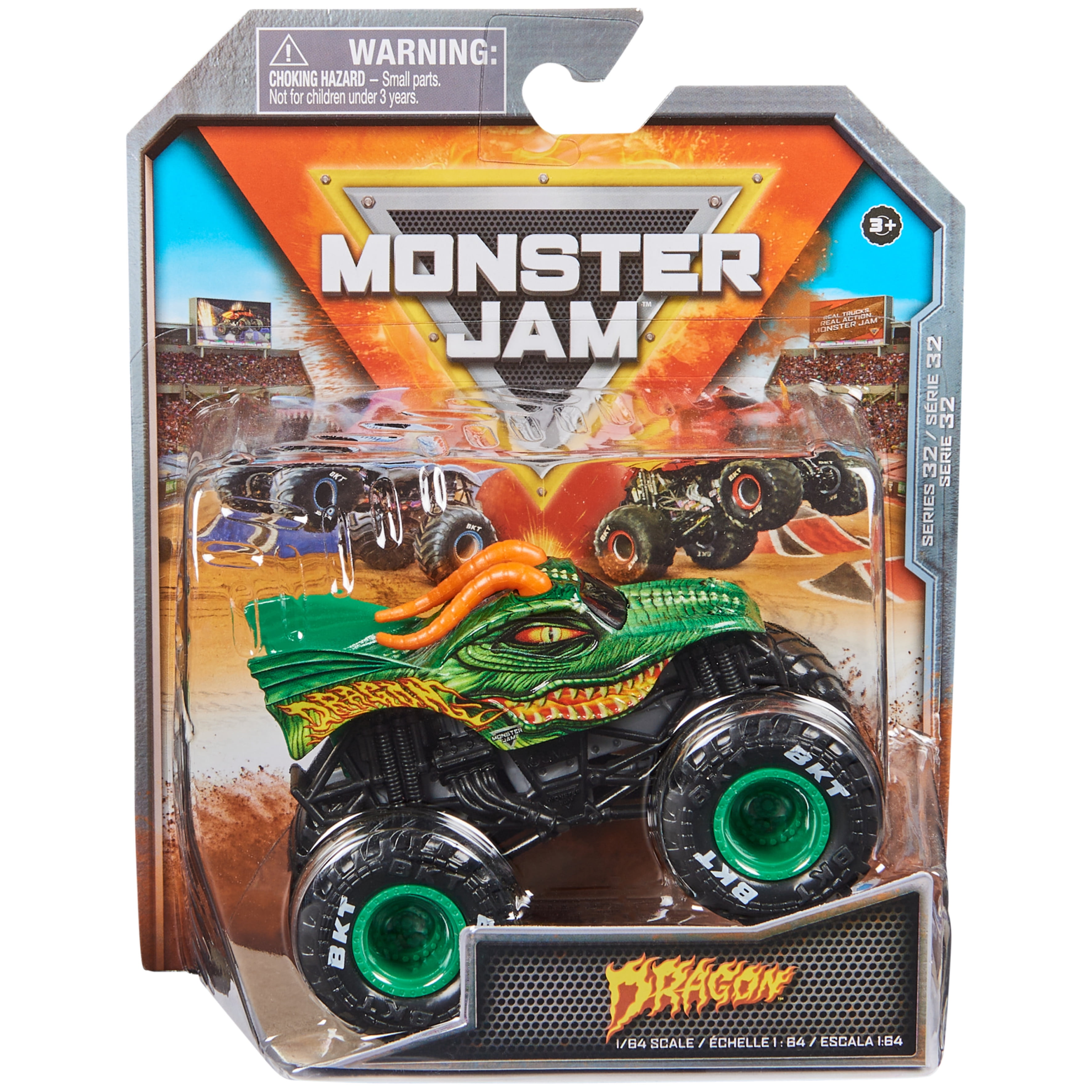 Monster Jam, Official Dragon Monster Truck, DieCast Vehicle, 164