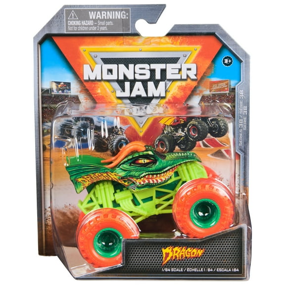 Monster Jam, Official Dragon Monster Truck, Die-Cast Vehicle, 1:64 Scale, Kids Toys for Boys Ages 3 and up