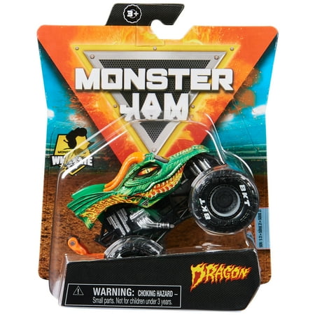 Monster Jam, Official Dragon Monster Truck, Die-Cast Vehicle, Show Time Series, 1:64 Scale