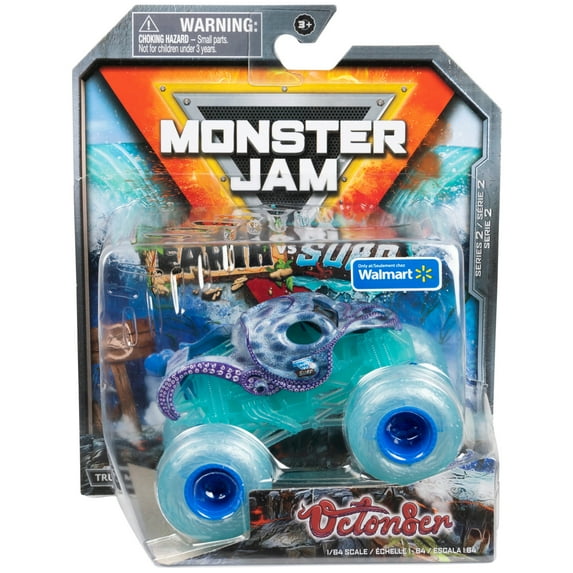 Monster Jam, Official Earth Vs. Surf Octon8er 1:64 Scale Die-Cast Monster Truck (Walmart Exclusive), Kids Toys for Boys Ages 3 and up