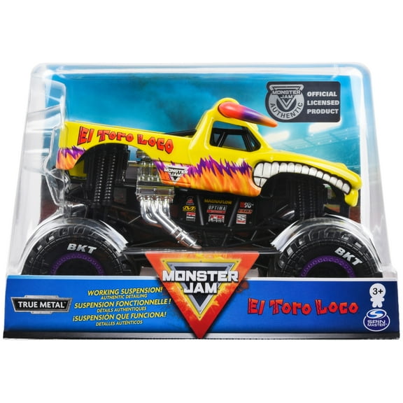 Monster Jam, Official El Toro Loco Monster Truck, Die-Cast Vehicle, 1:24 Scale
