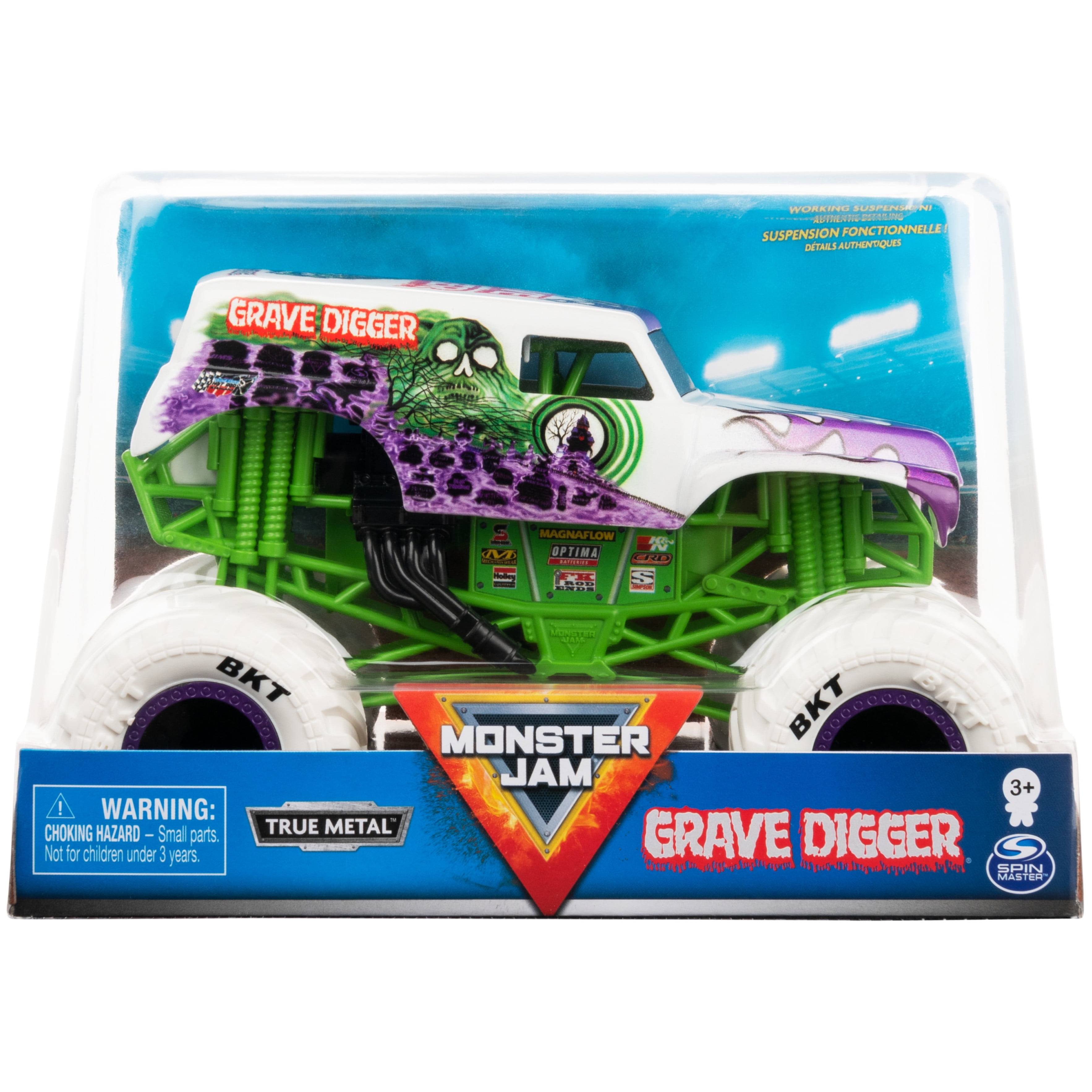 Hot Wheels Monster Jam Grave Digger Die-Cast Vehicle, 1:24 Scale, Black and  Green