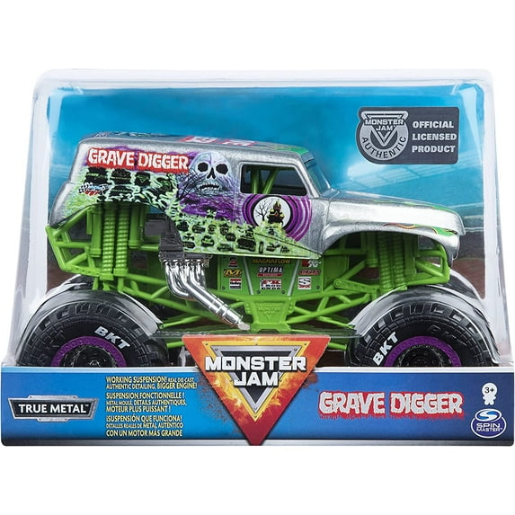 Monster Jam Official Grave Digger Die-Cast Monster Truck Toy, 1:24 ...