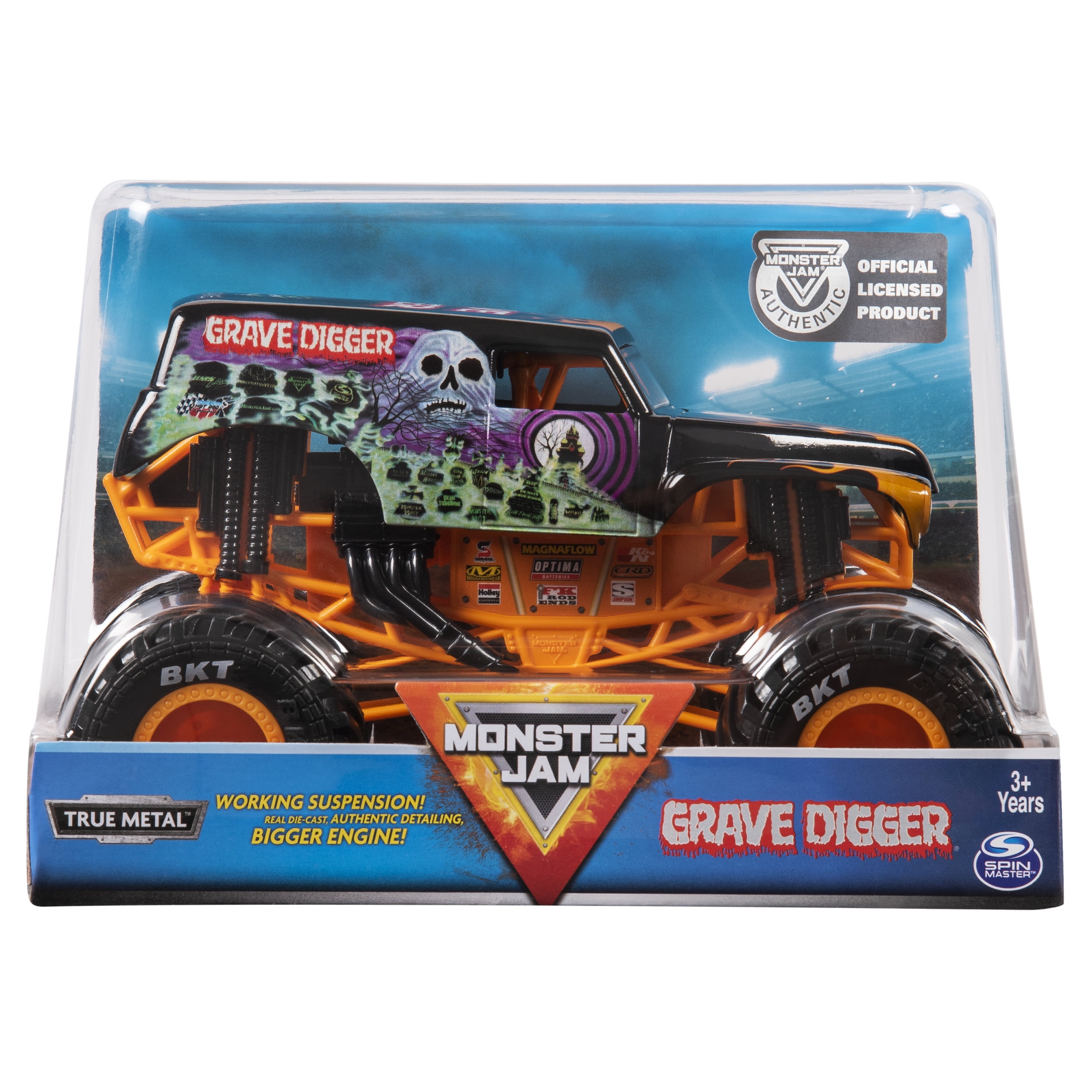Monster Jam, Official Grave Digger Monster Truck, Die-Cast Vehicle, 1:24 Scale