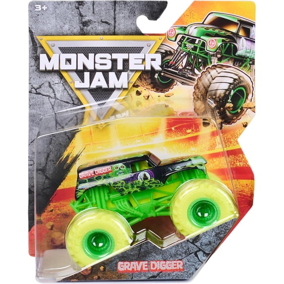 Monster Jam, Official Grave Digger Monster Truck, Die-Cast Vehicle, 1:64 Scale, Kids Toys for Boys Ages 3 and up