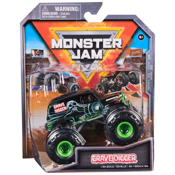 Monster Jam, Official Grave Digger Monster Truck, Die-Cast Vehicle, 1:64 Scale, Kids Toys for Boys Ages 3 and up