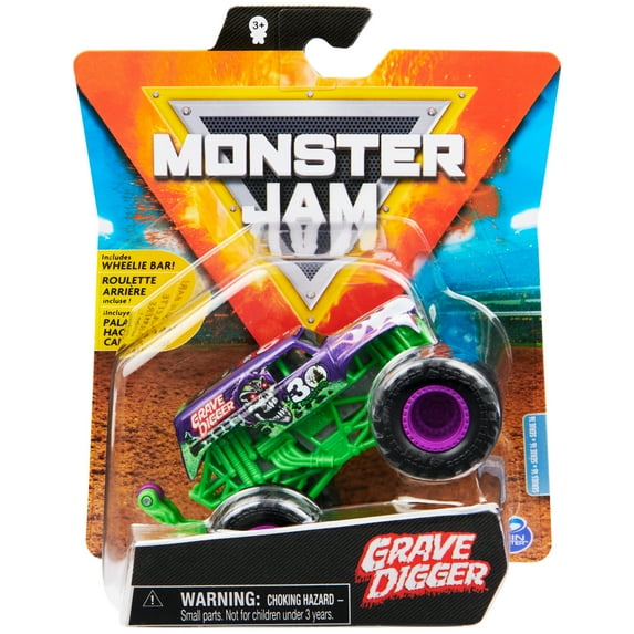 Monster Jam, Official Grave Digger Monster Truck, Die-Cast Vehicle, Arena Favorites Series, 1:64 Scale