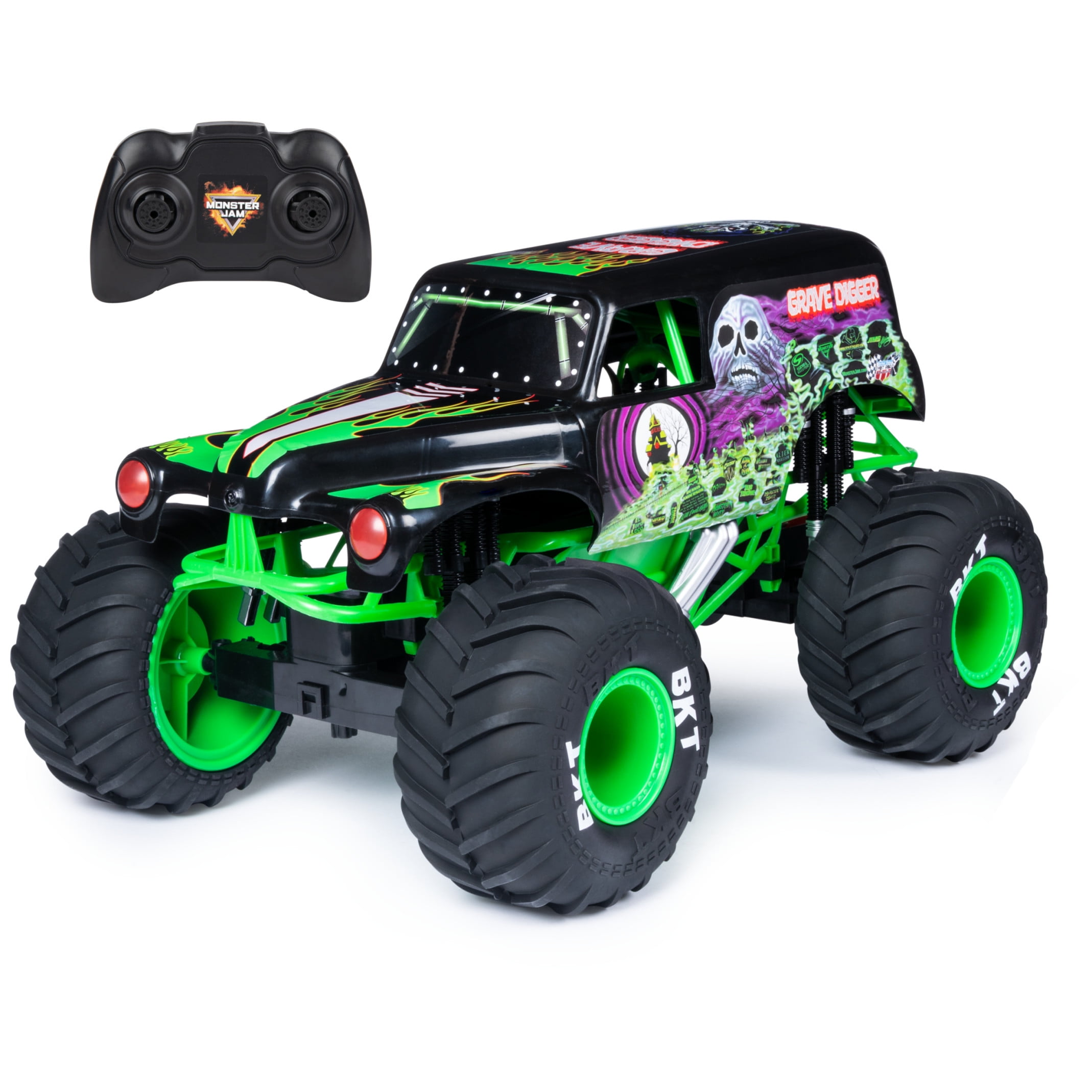 Monster Jam, Official Grave Digger Remote Control Monster Truck, 1:10 Scale, with lights and sounds, for Ages 4 and Up
