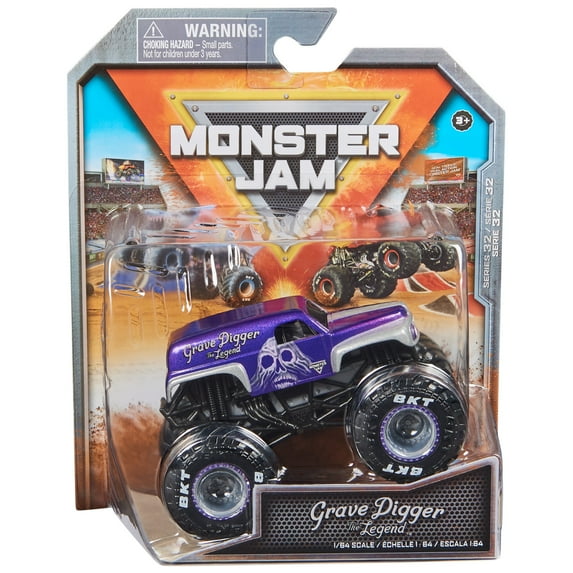 Monster Jam, Official Grave Digger The Legend Monster Truck, Die-Cast Vehicle, 1:64 Scale, Kids Toys for Boys Ages 3 and up