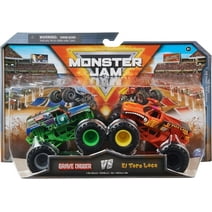 Monster Jam, Official Grave Digger Vs. El Toro Loco Die-Cast Monster Trucks, 1:64 Scale, Kids Toys for Boys Ages 3 and up