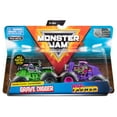 thumbnail image 1 of Monster Jam, Official Grave Digger vs. Wild Flower Die-Cast Monster Trucks, 1:64 Scale, 2 Pack, 1 of 5