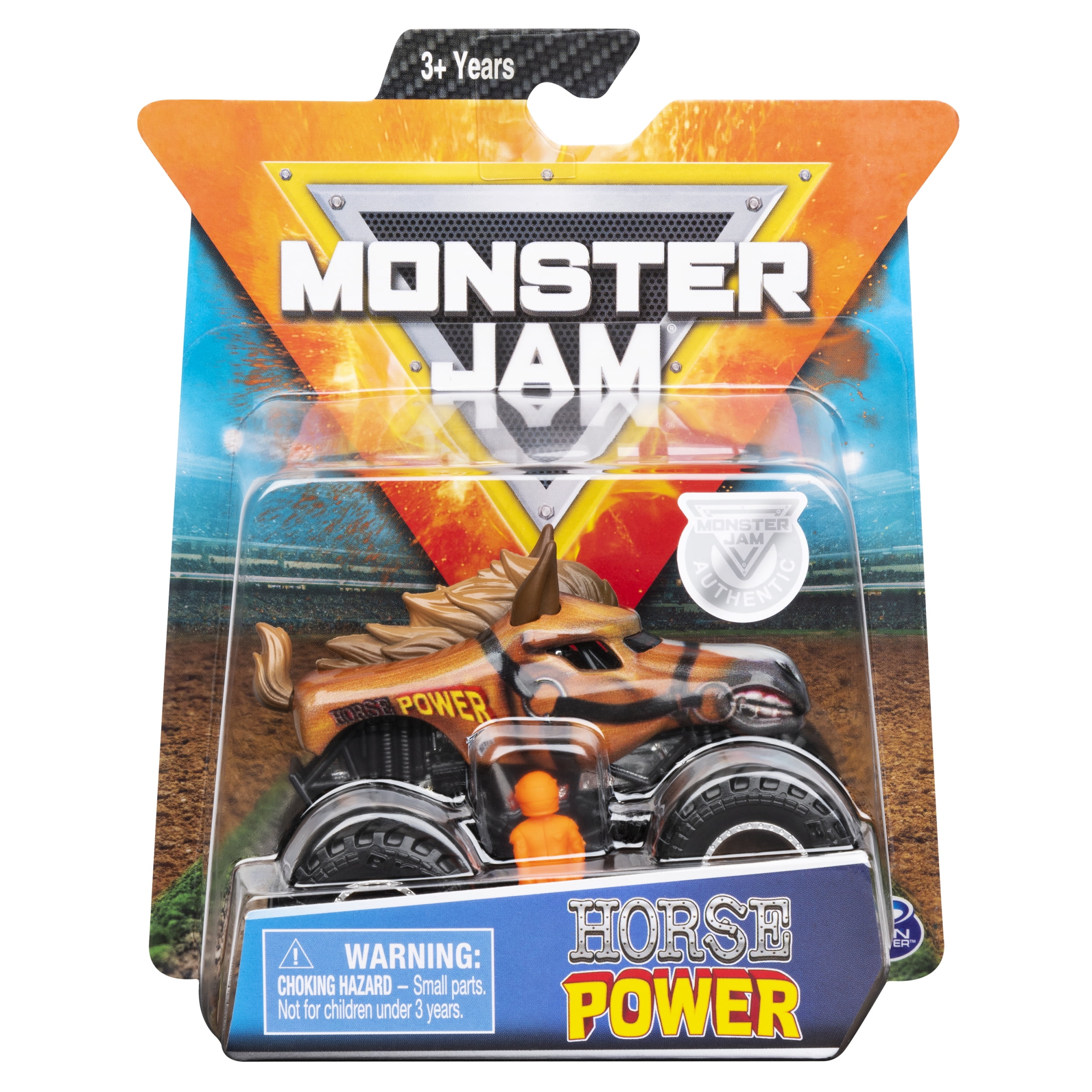 Monster Jam, Official Horse Power Monster Truck, Die-Cast Vehicle, Crazy Creatures Series, 1:64 Scale