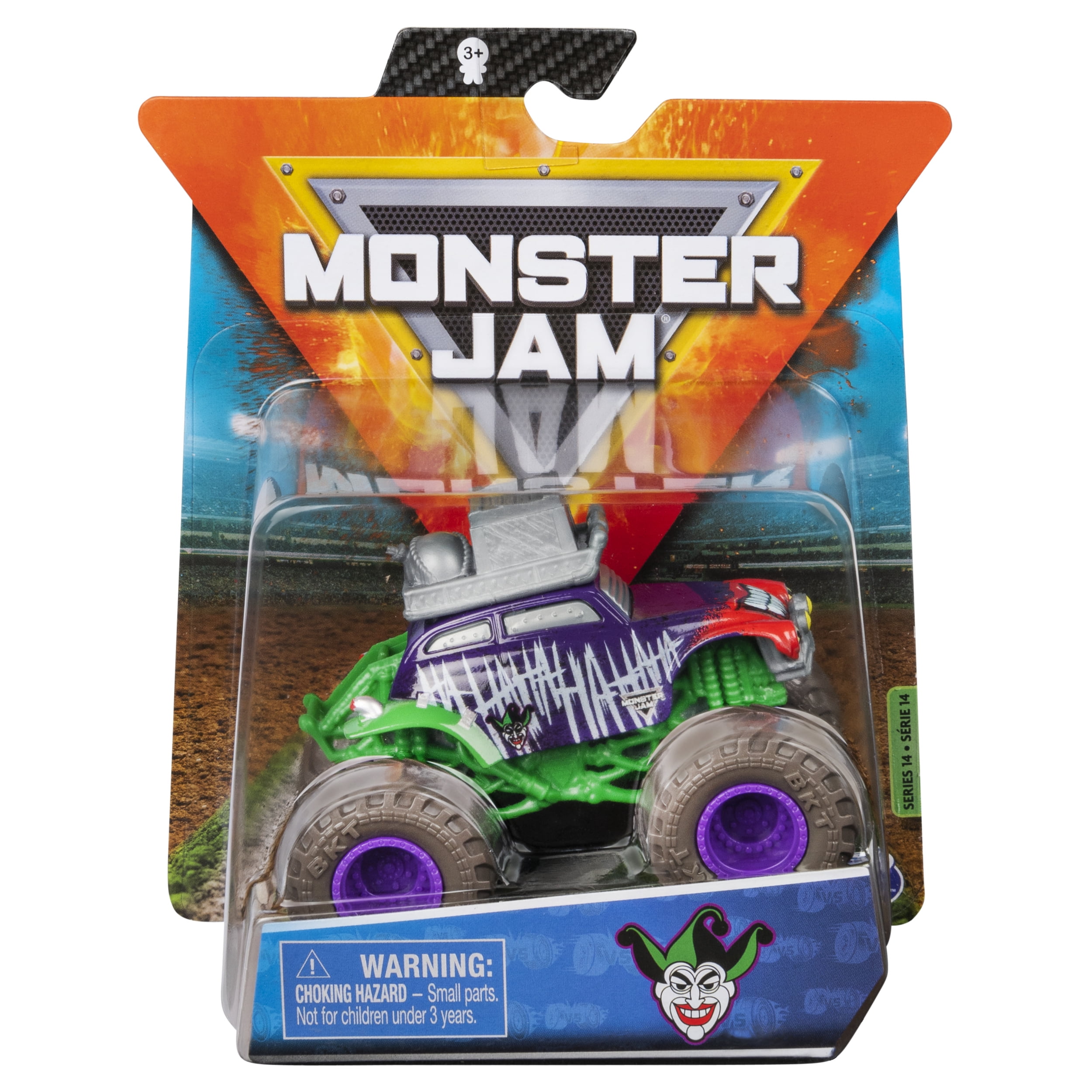 Monster Jam, Official Joker Monster Truck, Die-Cast Vehicle, Heroes and Villains Trucks Series, 1:64 Scale