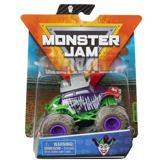 Monster Jam, Official Joker Monster Truck, Die-Cast Vehicle, Heroes and Villains Trucks Series, 1:64 Scale