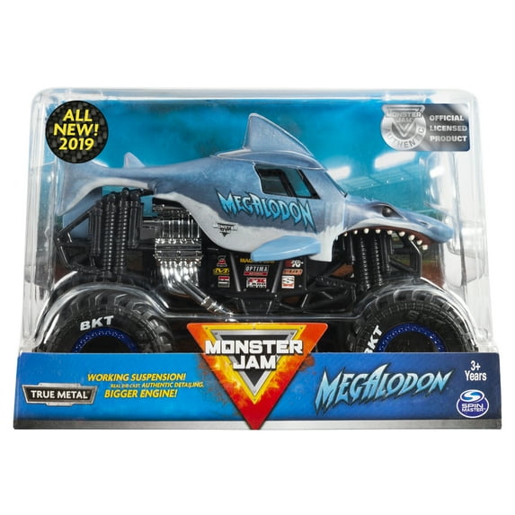 Monster Jam, Official Megalodon Monster Truck, Die-Cast Vehicle, 1:24 Scale