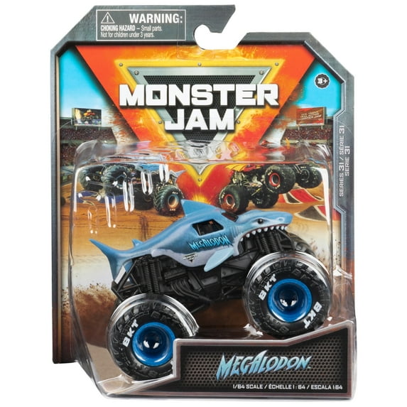 Monster Jam, Official Megalodon Monster Truck, Die-Cast Vehicle, 1:64 Scale, Kids Toys for Boys Ages 3 and up