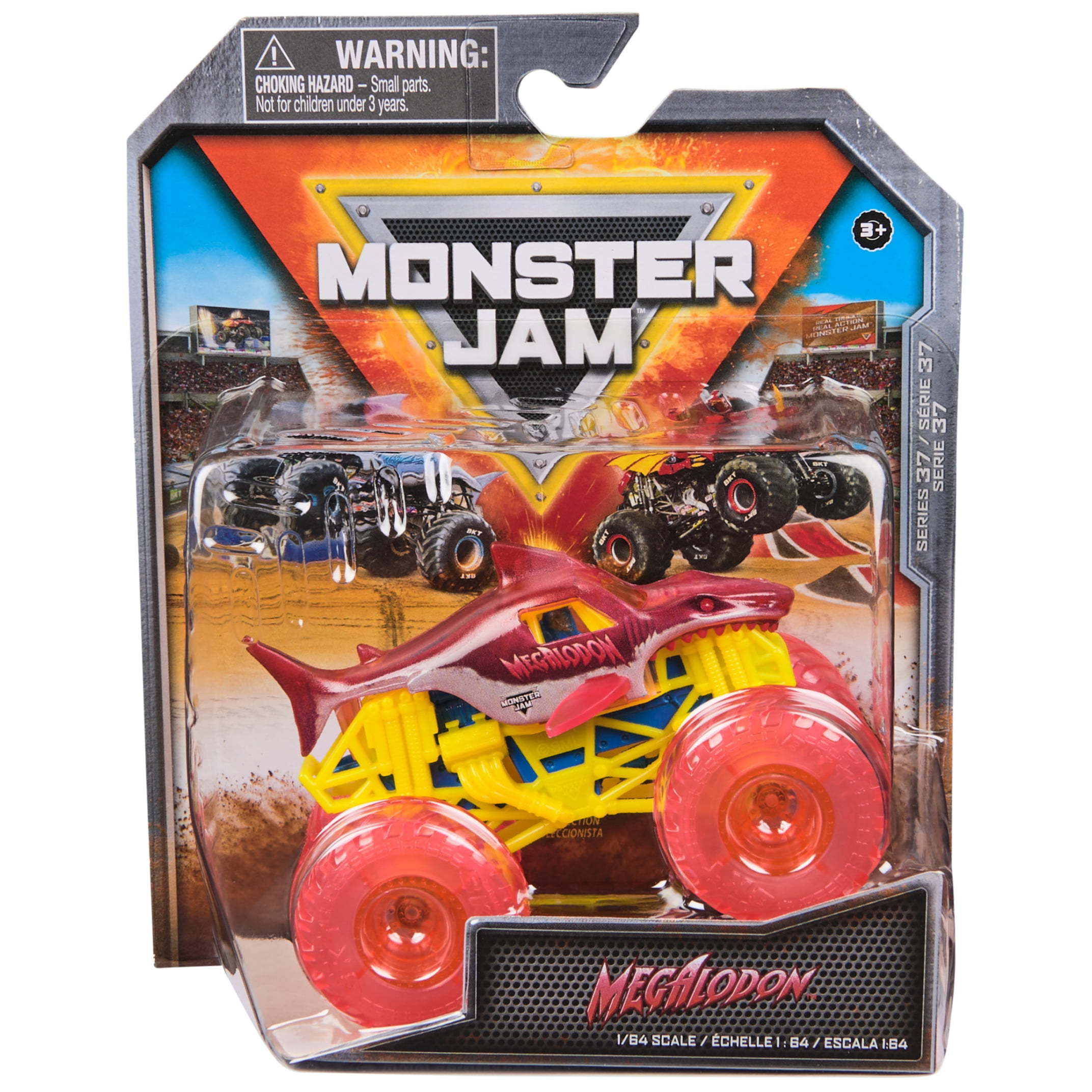 Monster Jam, Official Megalodon Monster Truck, Die-Cast Vehicle, 1:64 Scale, Kids Toys for Boys Ages 3 and up