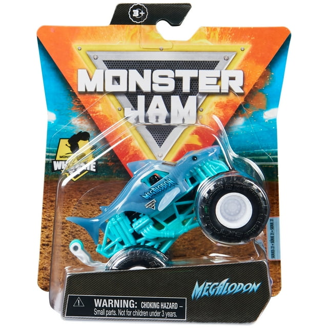 Monster Jam, Official Megalodon Monster Truck, Die-Cast Vehicle, Shear Madness Series, 1:64 Scale