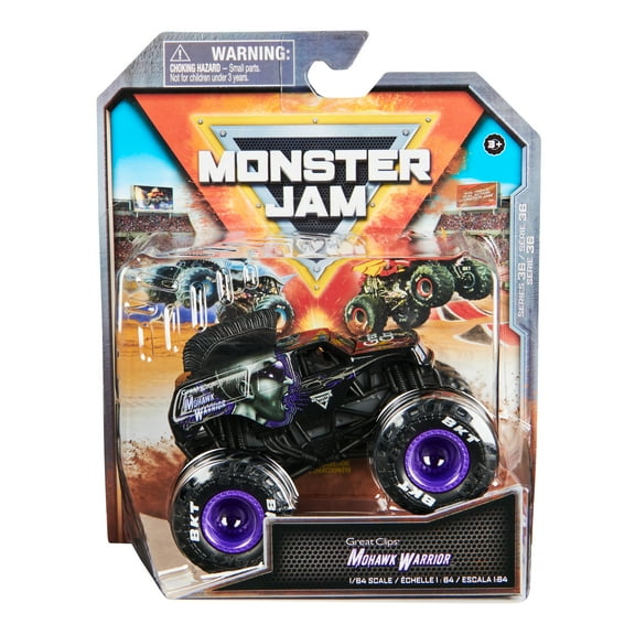 Monster Jam, Official Mohawk Warrior Monster Truck, Die-Cast Vehicle, 1:64 Scale, Kids Toys for Boys Ages 3 and up
