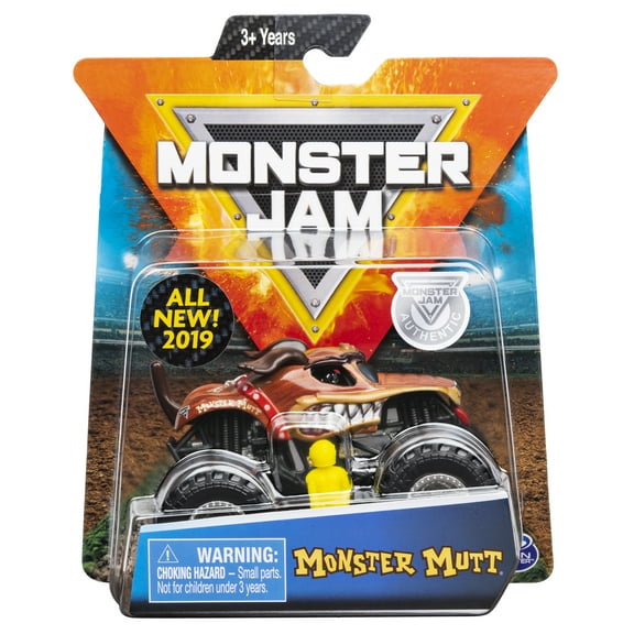 Monster Jam, Official Monster Mutt Monster Truck, Die-Cast Vehicle, Ruff Crowd Series, 1:64 Scale
